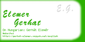 elemer gerhat business card